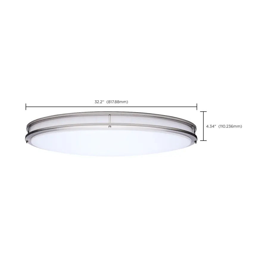 Glamour 32" Oval LED Flush Mount in Brushed Nickel - Image 16