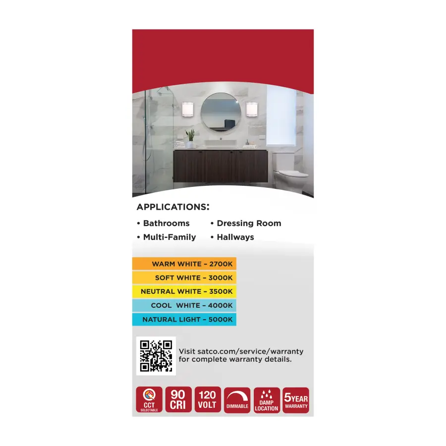 Glamour LED Wall Sconce - Brushed Nickel - Image 12