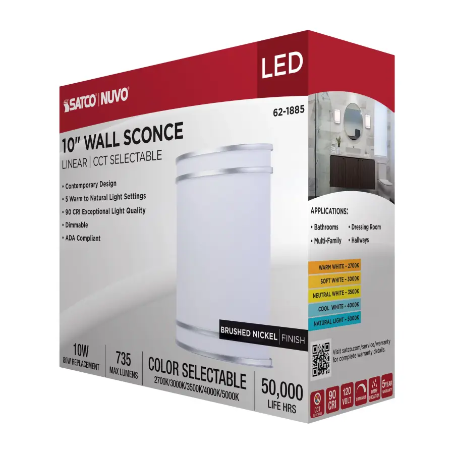 Glamour LED Wall Sconce - Brushed Nickel - Image 14