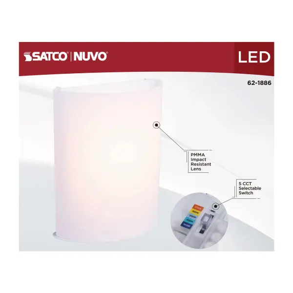Crispo LED Wall Sconce - White Finish - Image 11