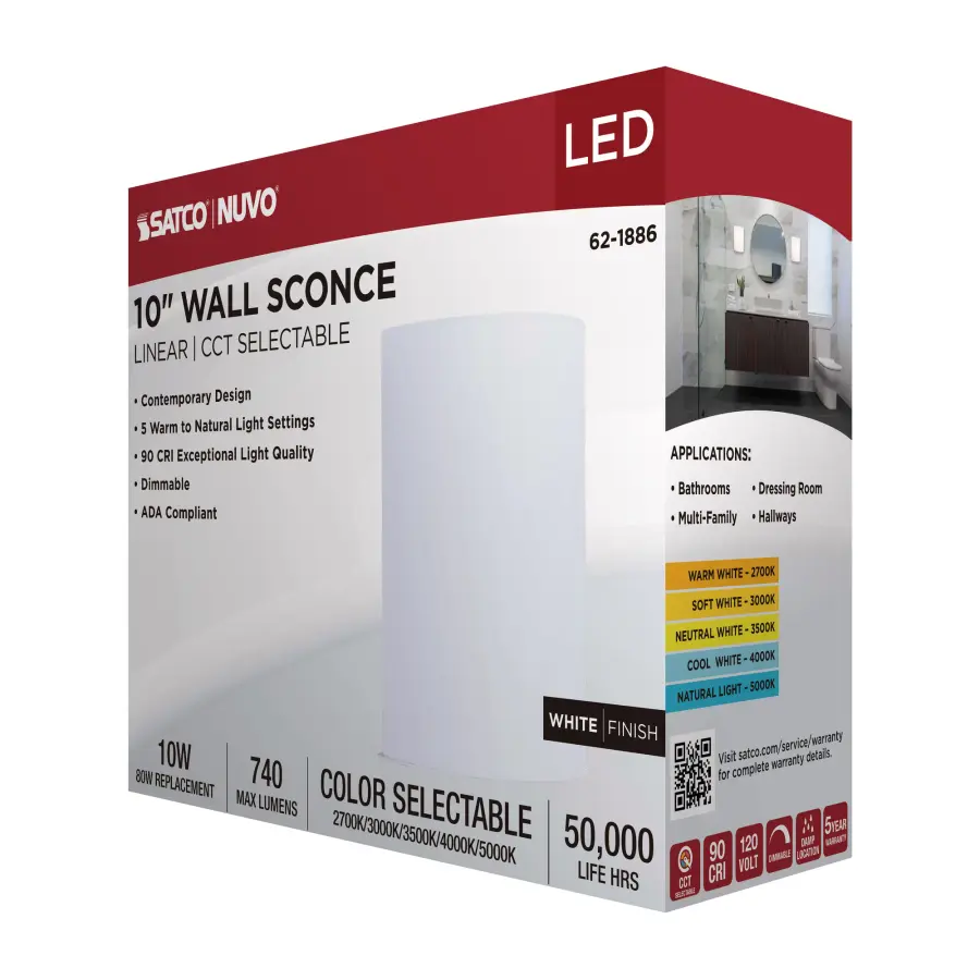 Crispo LED Wall Sconce - White Finish - Image 14