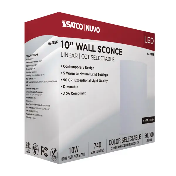 Crispo LED Wall Sconce - White Finish - Image 15