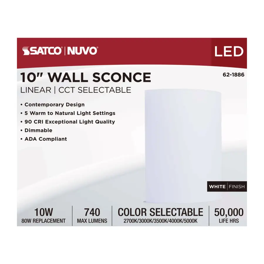 Crispo LED Wall Sconce - White Finish - Image 10