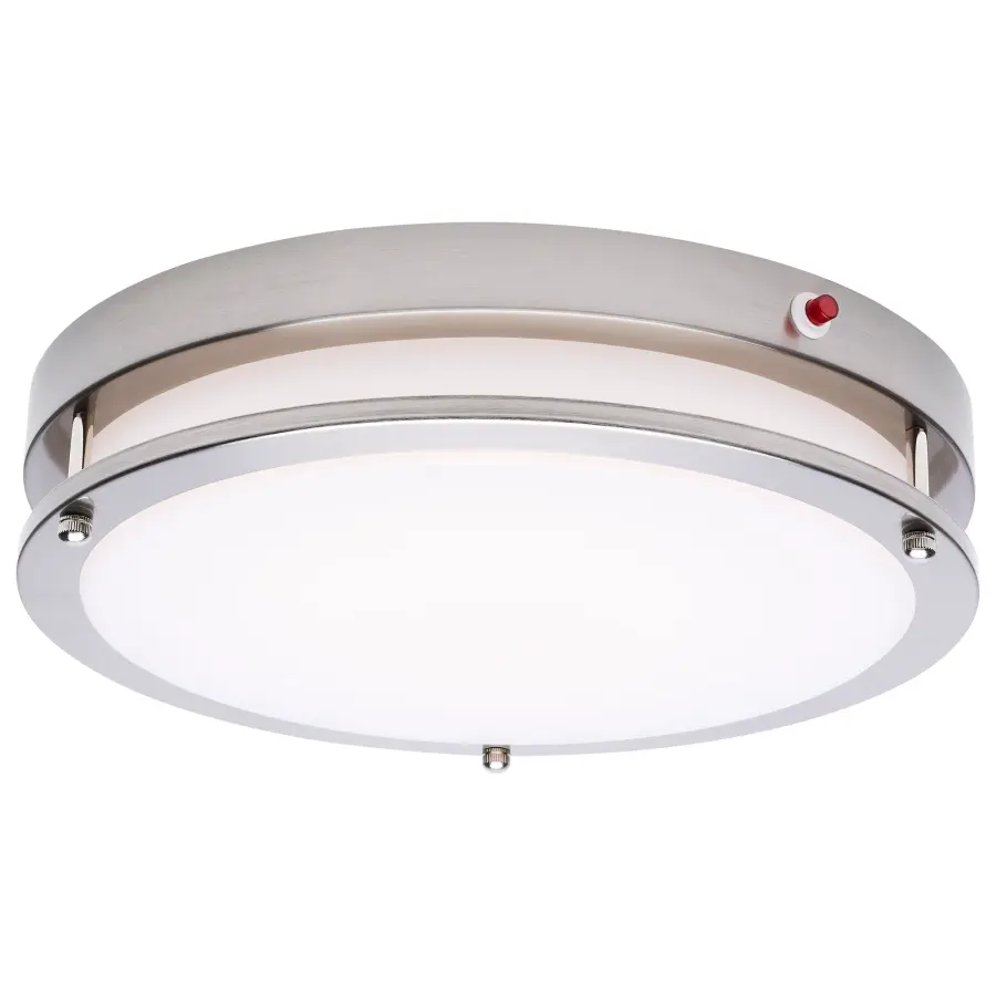 Glamour 13" LED Flush Mount with Emergency Battery - Brushed Nickel - Image 2