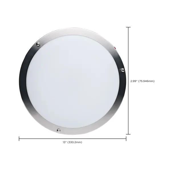 Glamour 13" LED Flush Mount with Emergency Battery - Brushed Nickel - Image 17