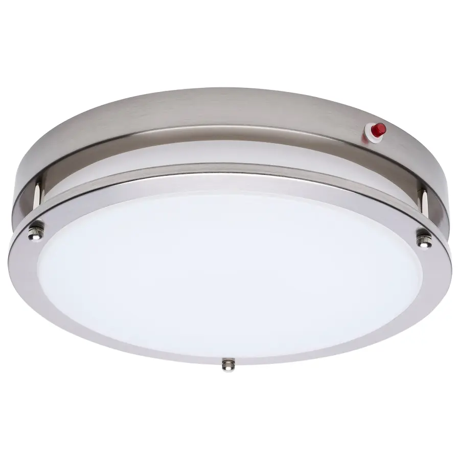 Glamour 13" LED Flush Mount with Emergency Battery - Brushed Nickel - Image 3