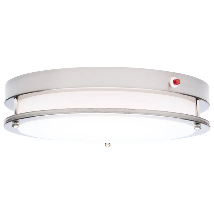 Glamour 13" LED Flush Mount with Emergency Battery - Brushed Nickel - Image 6