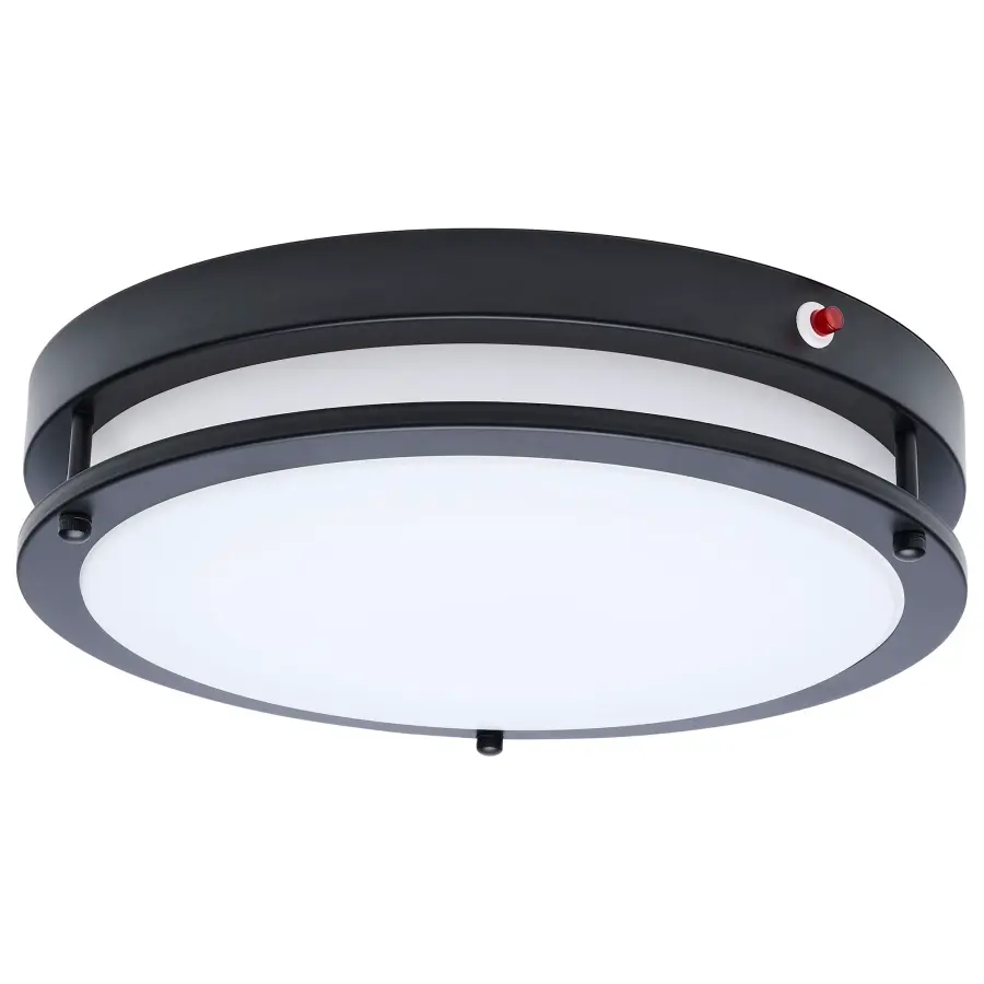 Glamour 13" LED Flush Mount with Emergency Battery - Black - Image 1