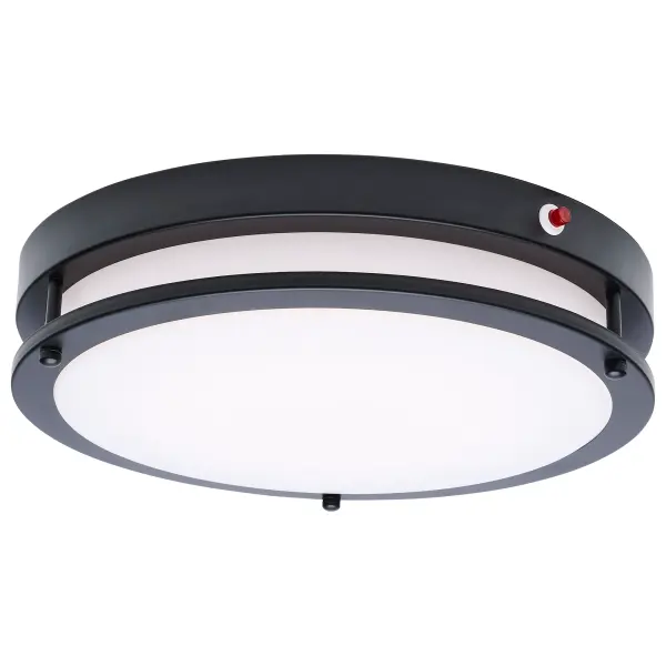Glamour 13" LED Flush Mount with Emergency Battery - Black - Image 2