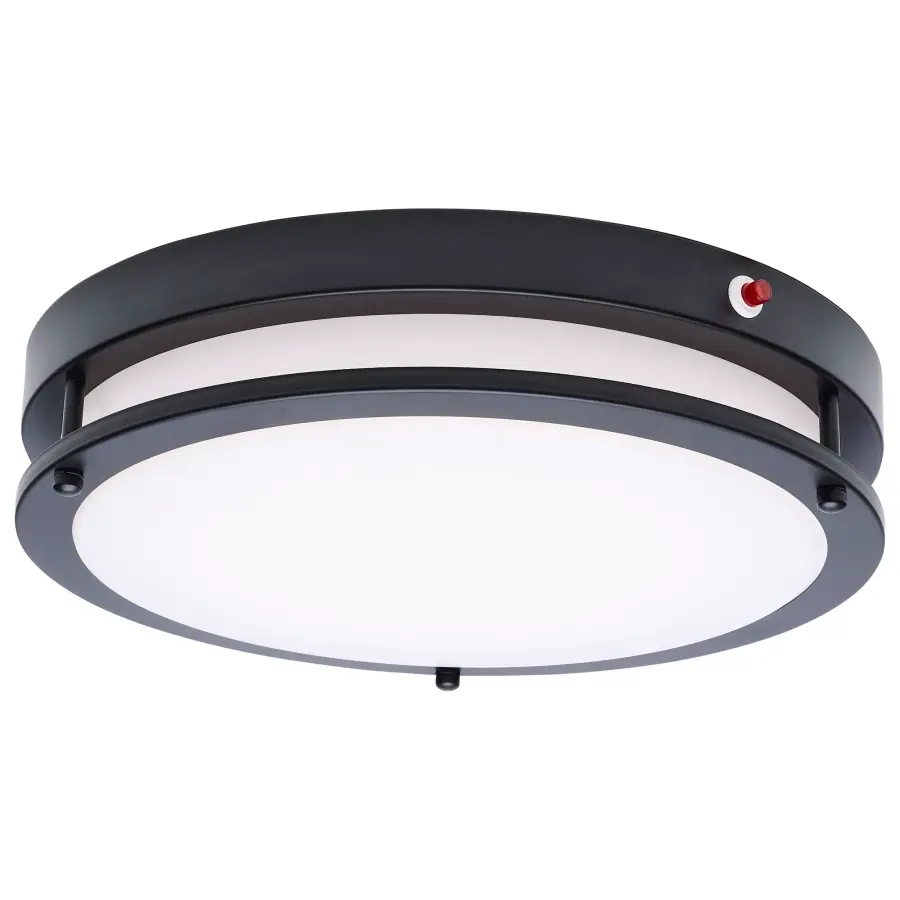 Glamour 13" LED Flush Mount with Emergency Battery - Black - Image 2