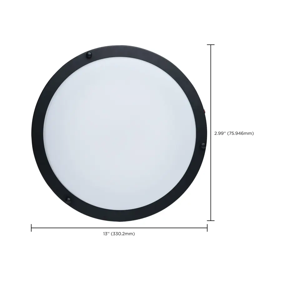 Glamour 13" LED Flush Mount with Emergency Battery - Black - Image 17