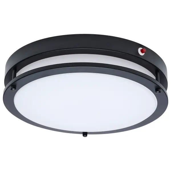 Glamour 13" LED Flush Mount with Emergency Battery - Black - Image 3
