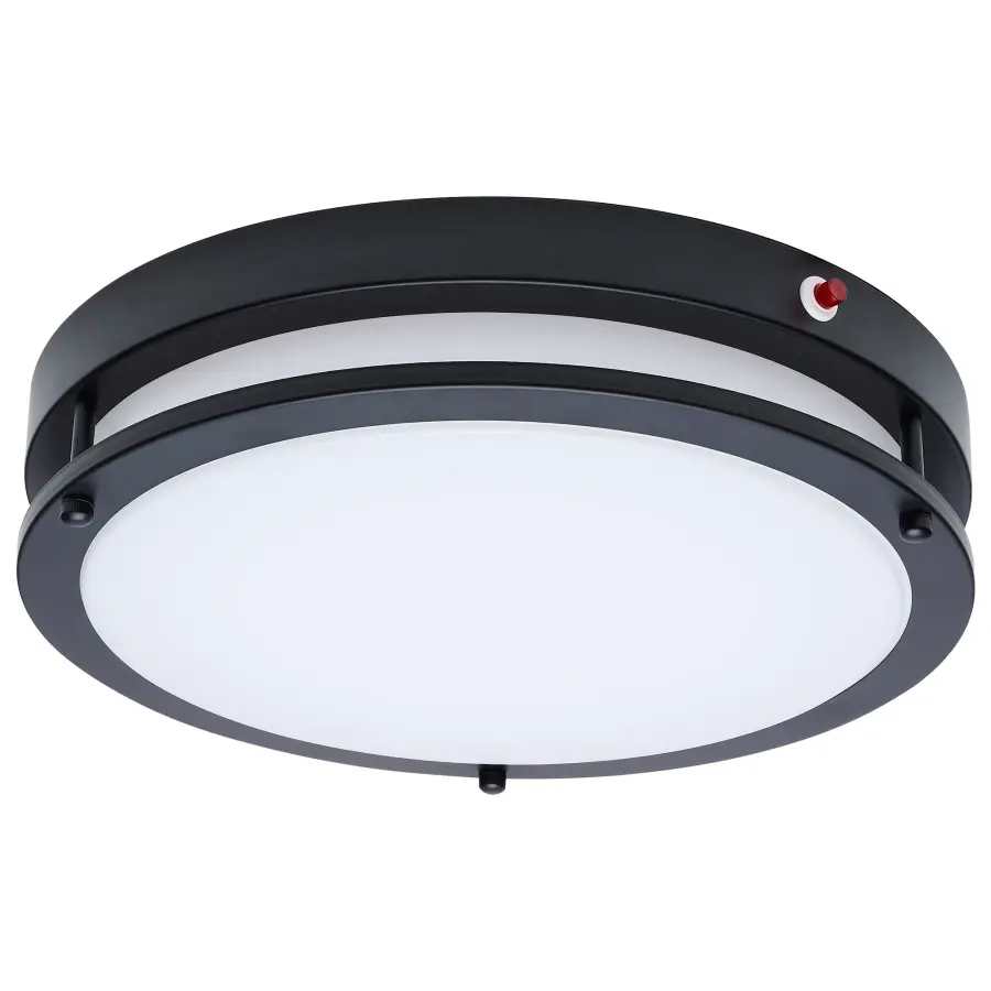 Glamour 13" LED Flush Mount with Emergency Battery - Black - Image 3