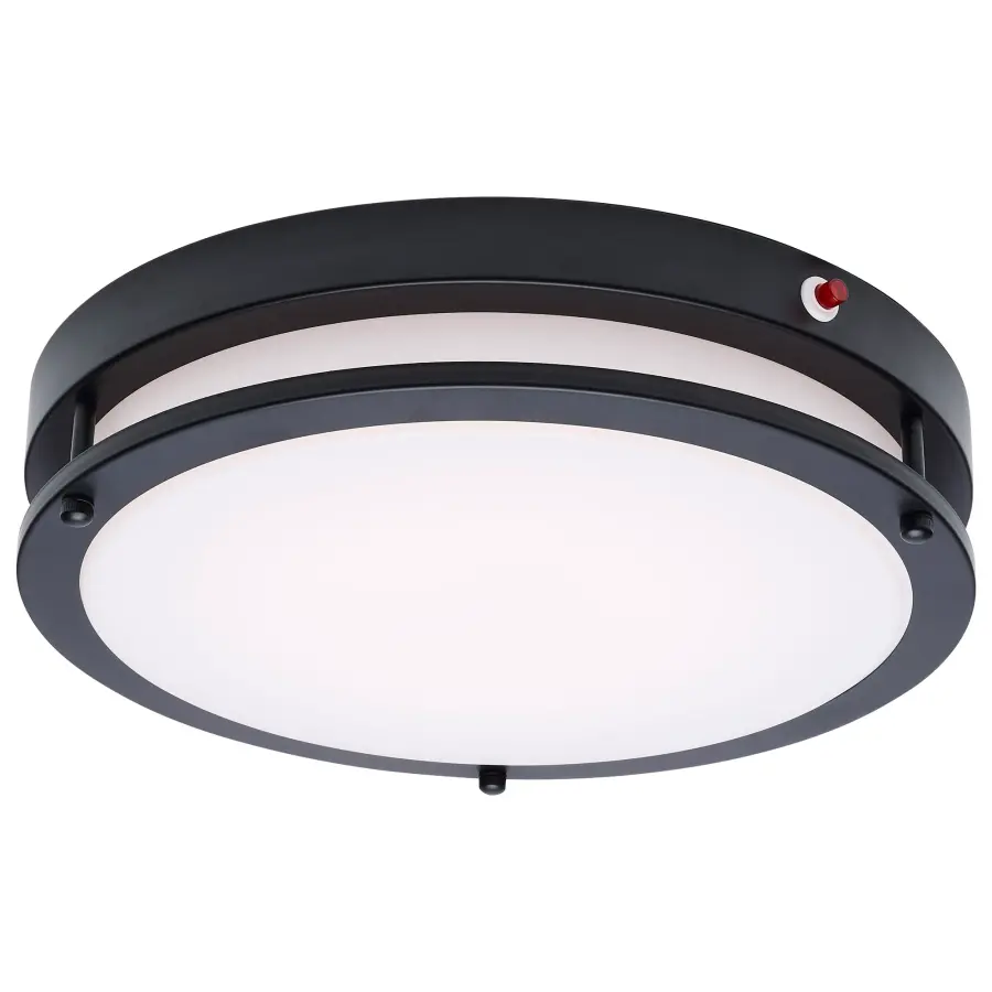 Glamour 13" LED Flush Mount with Emergency Battery - Black - Image 4