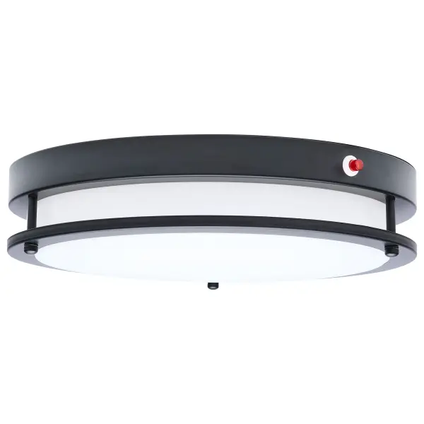 Glamour 13" LED Flush Mount with Emergency Battery - Black - Image 5