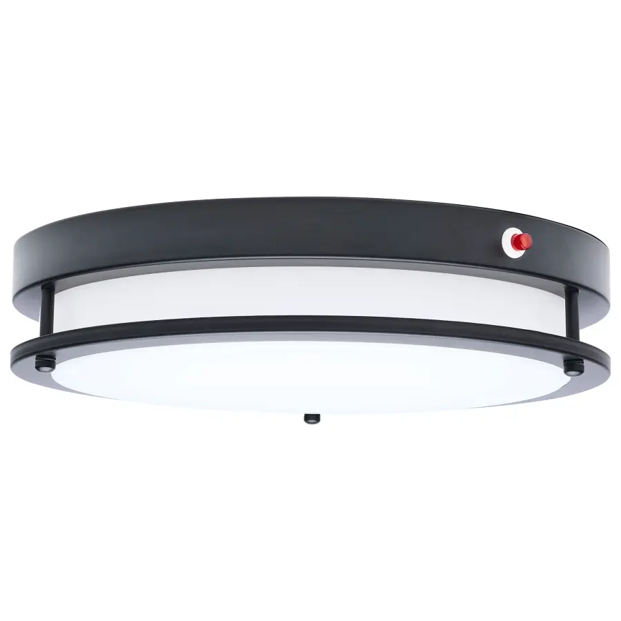 Glamour 13" LED Flush Mount with Emergency Battery - Black - Image 5