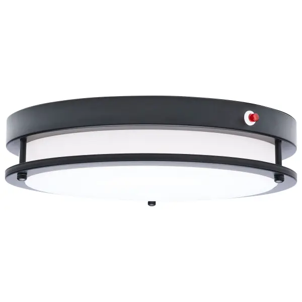Glamour 13" LED Flush Mount with Emergency Battery - Black - Image 6
