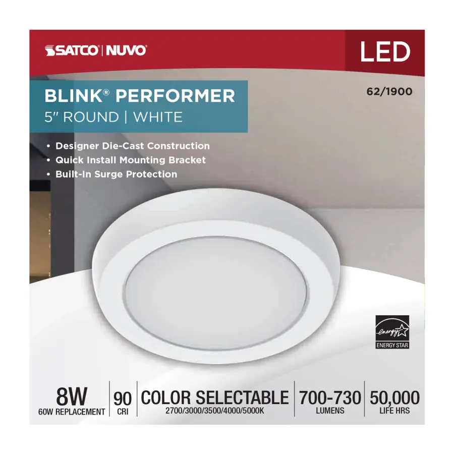 Blink Performer 5" Round LED Flush Mount - Image 5