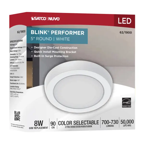Blink Performer 5" Round LED Flush Mount - Image 9