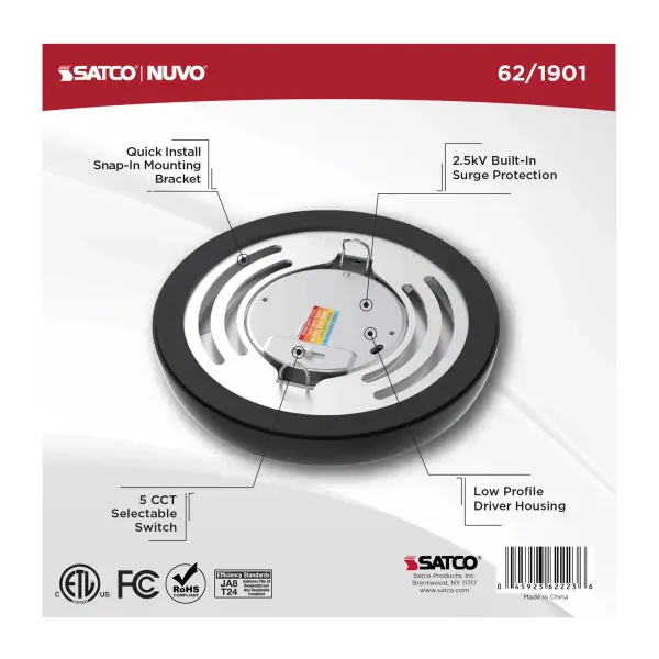 Blink Performer 5" Round LED Flush Mount in Black - Image 6