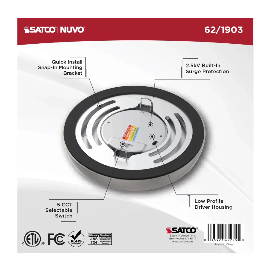 Blink Performer 5" Round LED Flush Mount in Brushed Nickel - Image 6