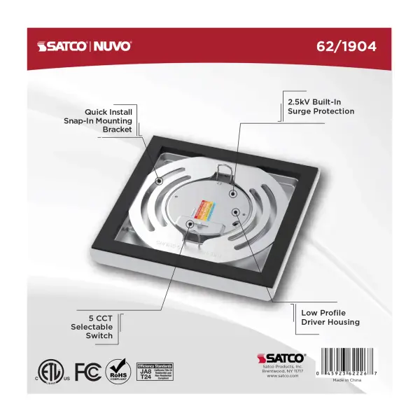 Blink Performer 5" Square LED Flush Mount - White - Image 6