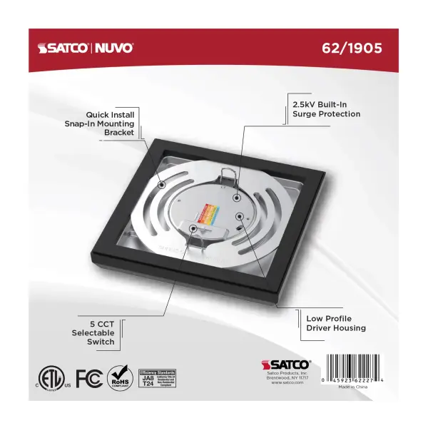 Blink Performer 5" Square LED Flush Mount in Black - Image 6