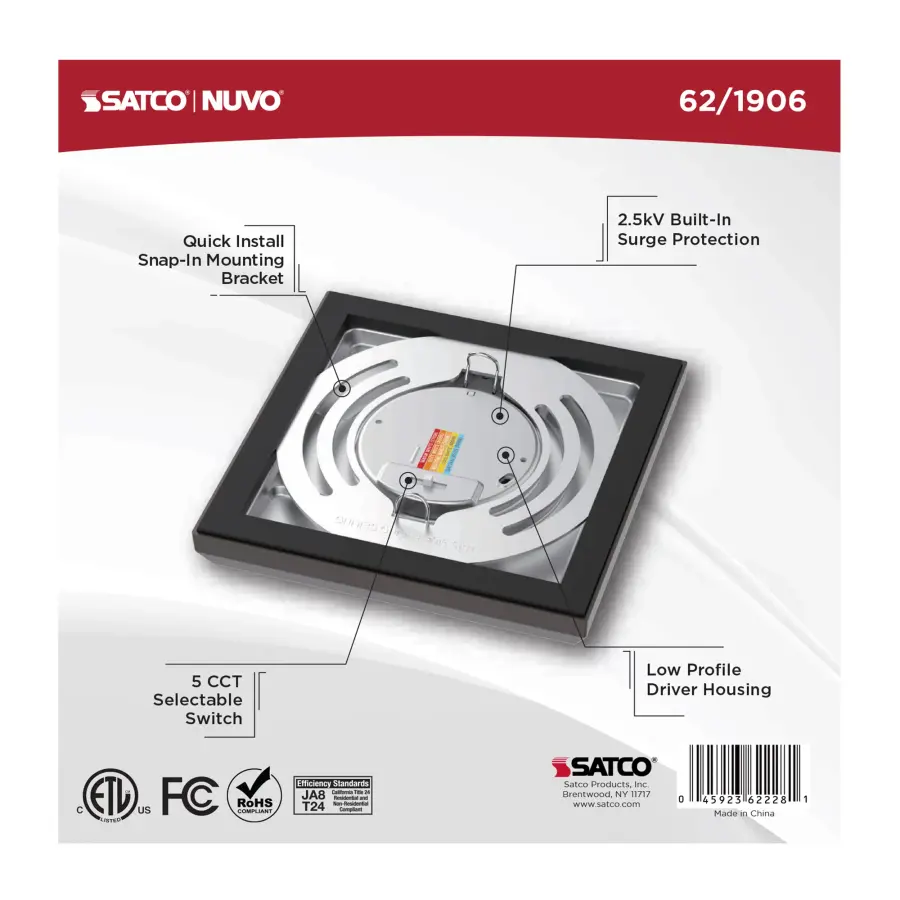 Blink Performer 5" Square LED Flush Mount in Bronze - Image 6