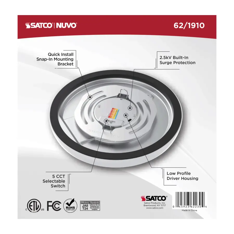 Blink Performer 7" Round LED Flush Mount in White - Image 6