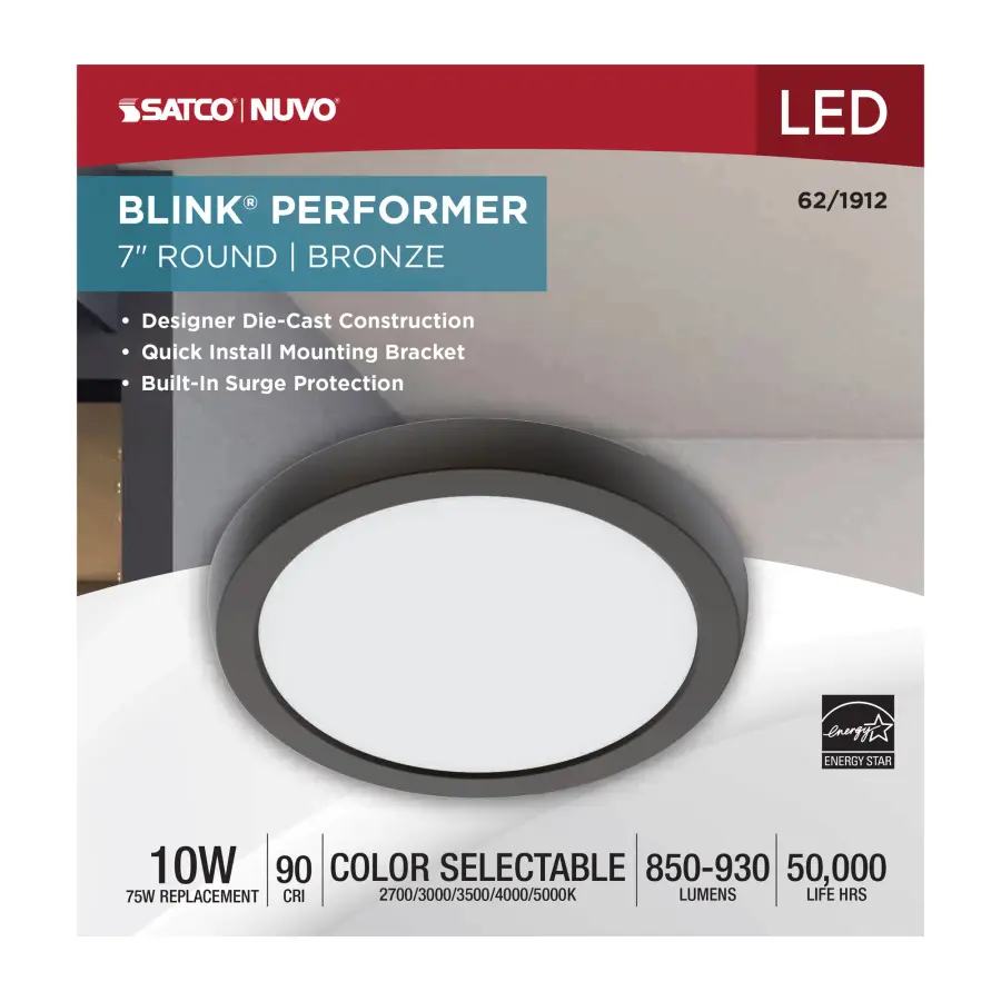 Blink Performer 7" Round LED Flush Mount in Bronze - Image 5