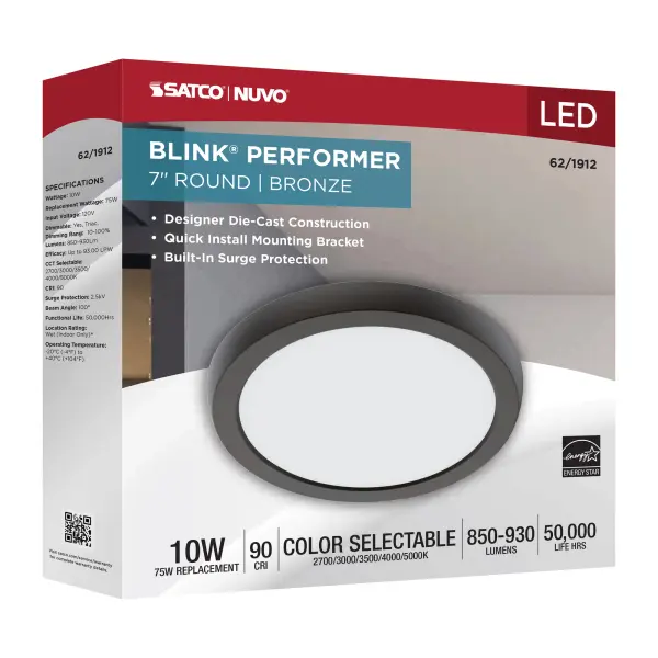 Blink Performer 7" Round LED Flush Mount in Bronze - Image 9