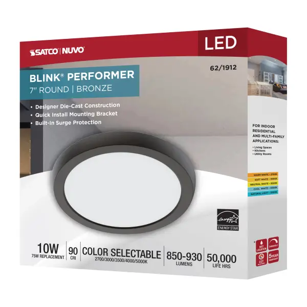Blink Performer 7" Round LED Flush Mount in Bronze - Image 10