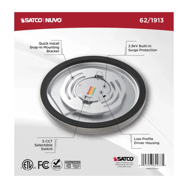 Blink Performer 7" Round LED Flush Mount in Brushed Nickel - Image 6