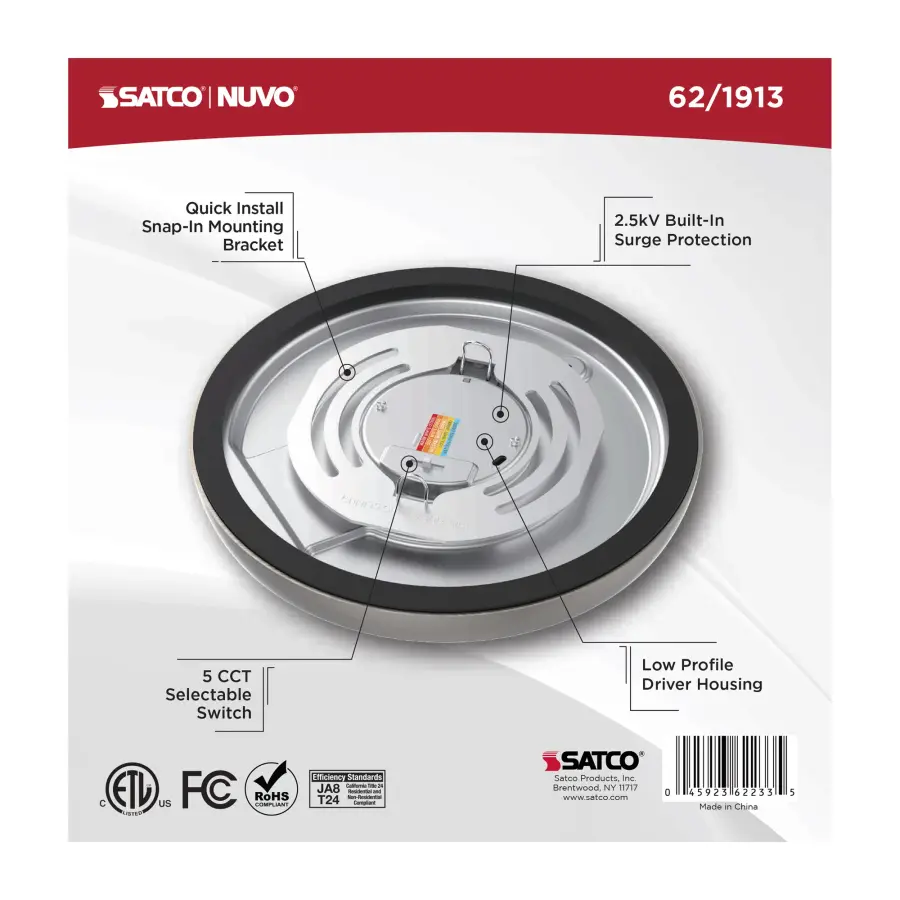 Blink Performer 7" Round LED Flush Mount in Brushed Nickel - Image 6