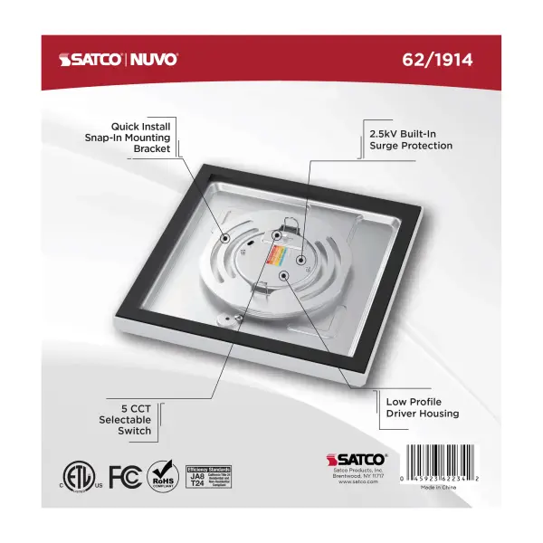 Blink Performer 7" Square LED Flush Mount - White - Image 6