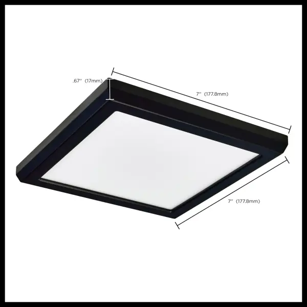 Blink Performer 7" Square LED Flush Mount in Black - Image 11