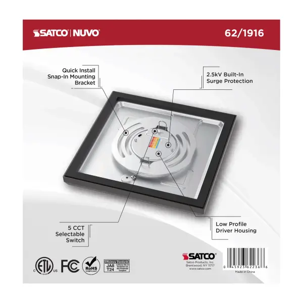 Blink Performer 7" Square LED Flush Mount in Bronze - Image 6