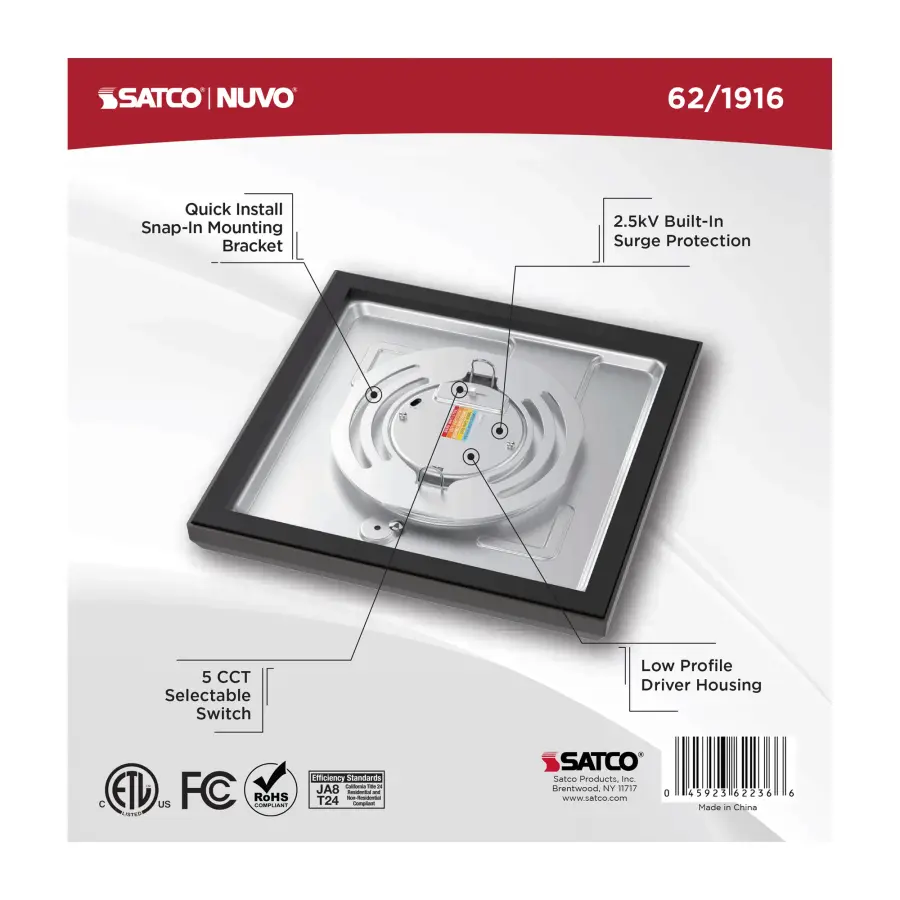 Blink Performer 7" Square LED Flush Mount in Bronze - Image 6