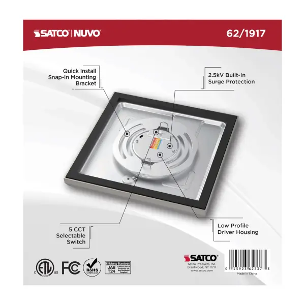Blink Performer 7" Square LED Flush Mount in Brushed Nickel - Image 6