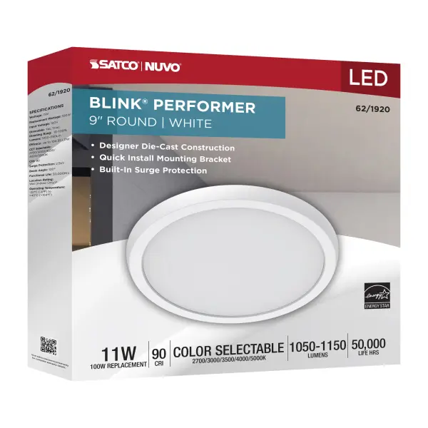 Blink Performer 9" Round LED Flush Mount in White - Image 9