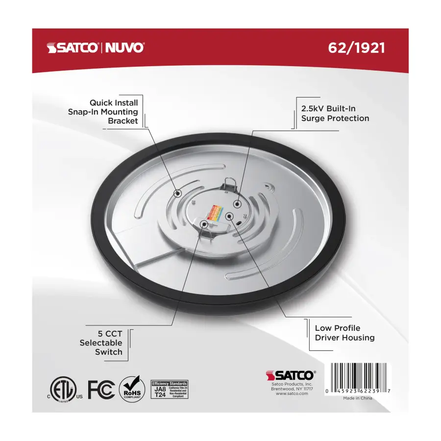 Blink Performer 9" Round LED Flush Mount in Black - Image 6
