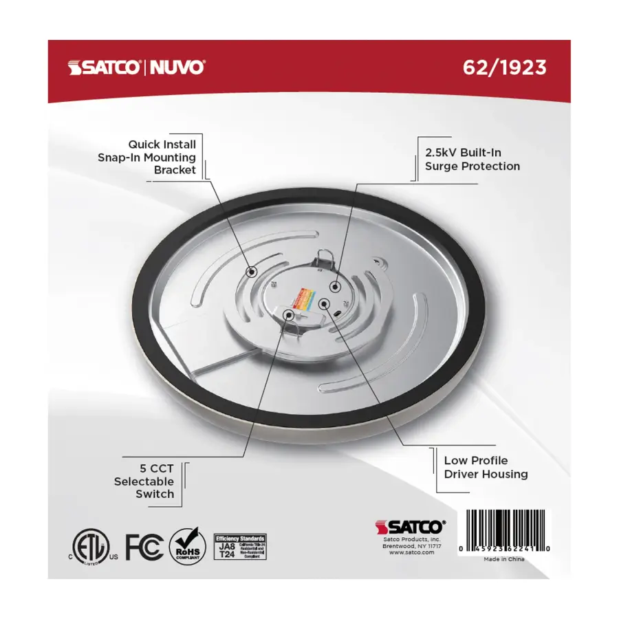 Blink Performer 9" Round LED Flush Mount in Brushed Nickel - Image 6