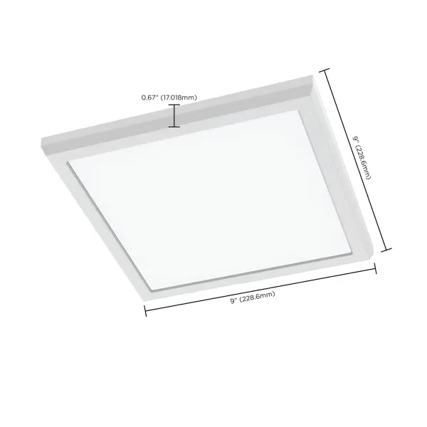 Blink Performer 9" Square LED Flush Mount in White - Image 11