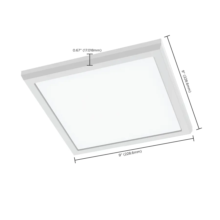 Blink Performer 9" Square LED Flush Mount in White - Image 11