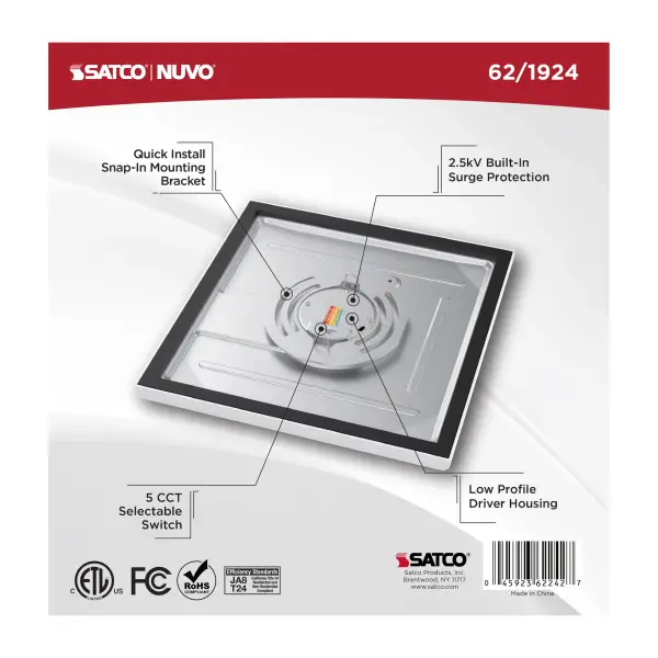 Blink Performer 9" Square LED Flush Mount in White - Image 6