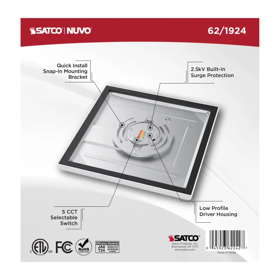 Blink Performer 9" Square LED Flush Mount in White - Image 6