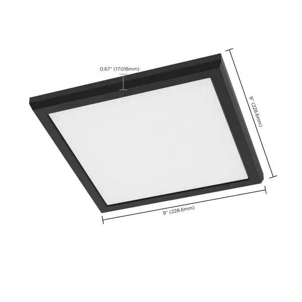 Blink Performer 9" Square LED Flush Mount in Black - Image 11