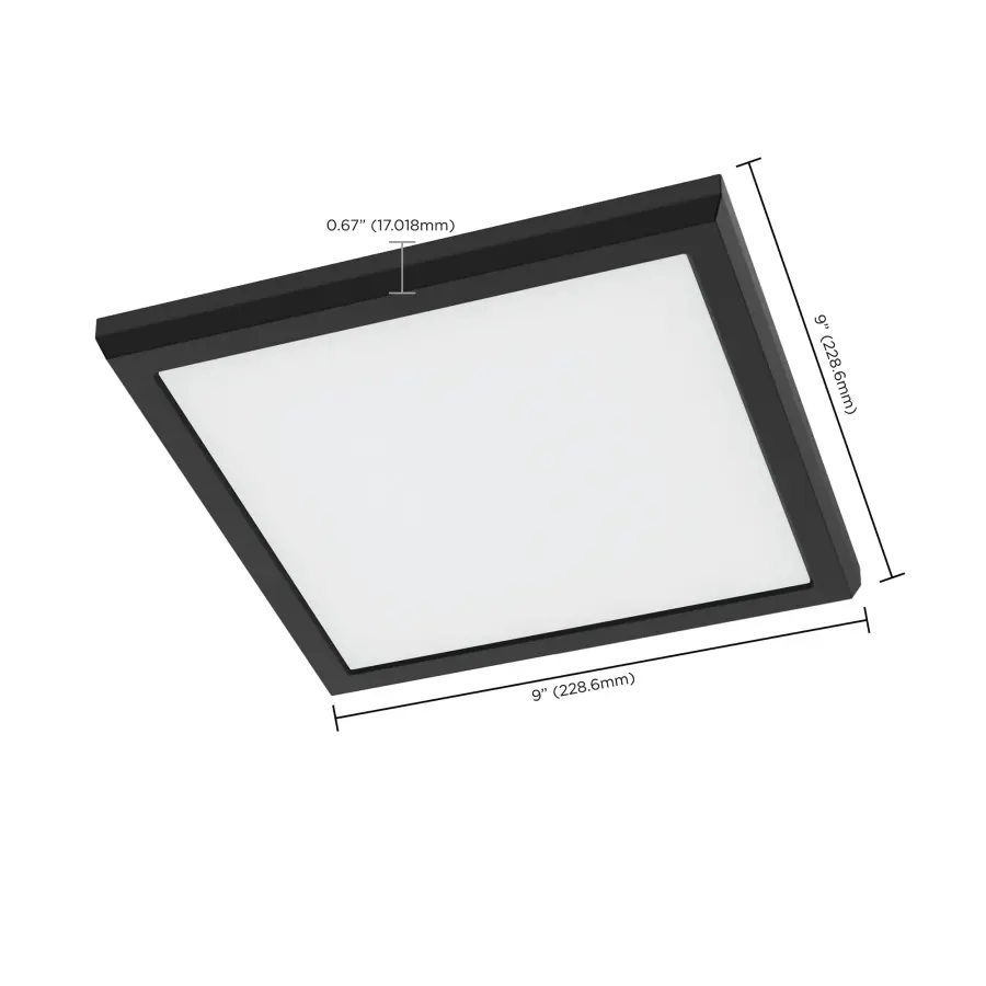 Blink Performer 9" Square LED Flush Mount in Black - Image 11