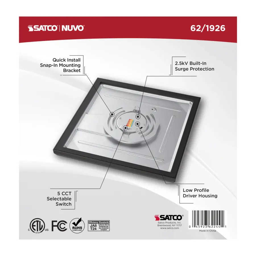Blink Performer 9" Square LED Flush Mount in Bronze - Image 6