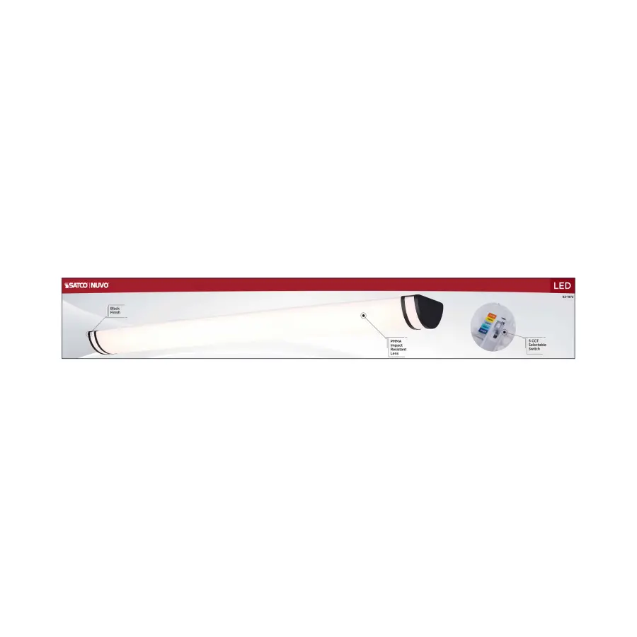 Glamour LED 49" Vanity Light - Black Finish - Image 8
